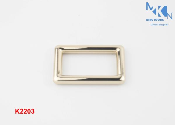 OEM Or ODM Handbag Rings Hardware , Light Gold Rectangular Metal Rings