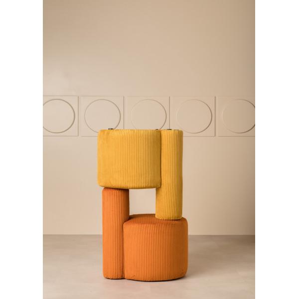 Fabric Leisure Chair orange Corduroy Shoe Changing Stool Lazy Sofa Chair