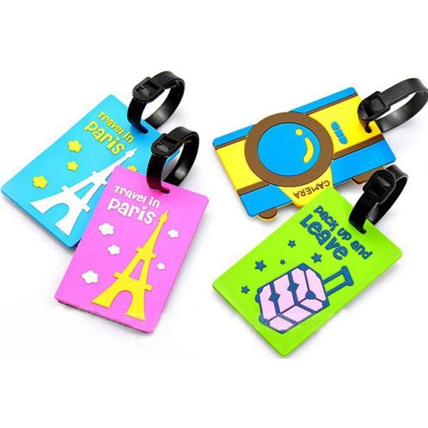 Promotional Custom Logo Travel 3D Soft PVC Luggage Tag, Personalized Rubber Airline Bag