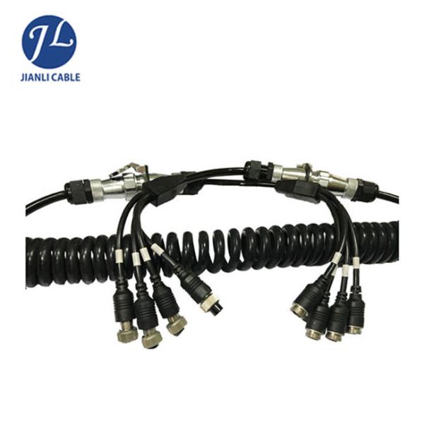 30CM Length Car Rear View Camera Cable / Truck Trailer Extension Cable Round Shape