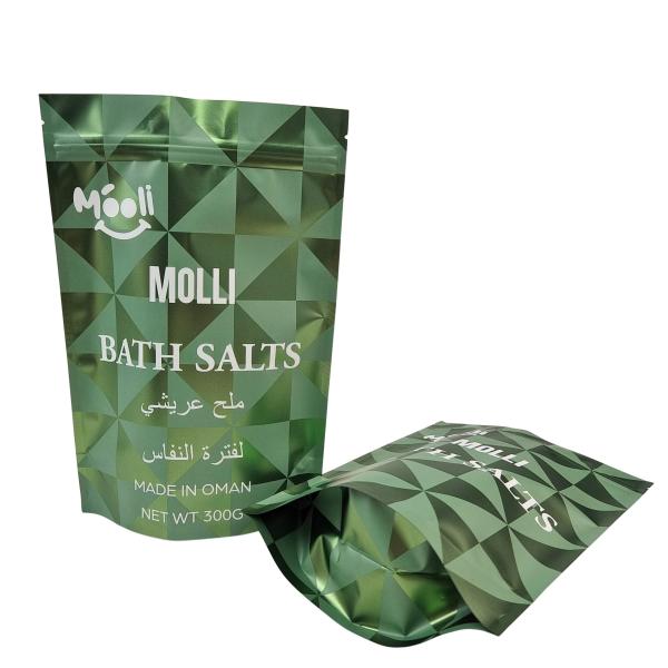 Stand Up Plastic Packaging For Body Scrub Pouch Bath Salt Natural Soak Mylar Bags With Zipper