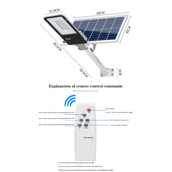 50w Engineering Smart Intelligent Solar Street Light For Landscape Remote Control