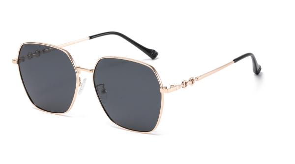 Oversized Metal Frame Sunglasses CE , Square Women'S Polarized Sunglasses