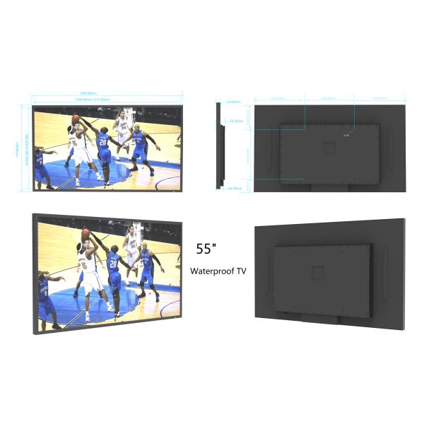 IP55 Waterproof TV 55inch 2000nits 4K Outdoor TV for home and graden usage