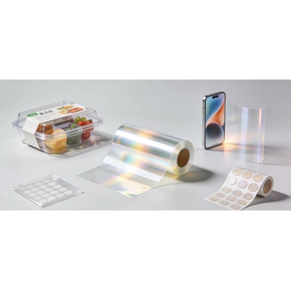 Transparent PET Film Roll with High Optical Transparency, Excellent Dimensional Stability, and Corona Treated Surface for Industrial Use