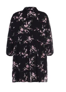 Ladies Mid Length Shirt Blouse Casual Style With Half Sleeve In Chiffon Print