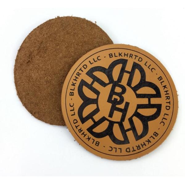 Heat Press Logo Embossed Leather Patch Washable Faux Leather Labels