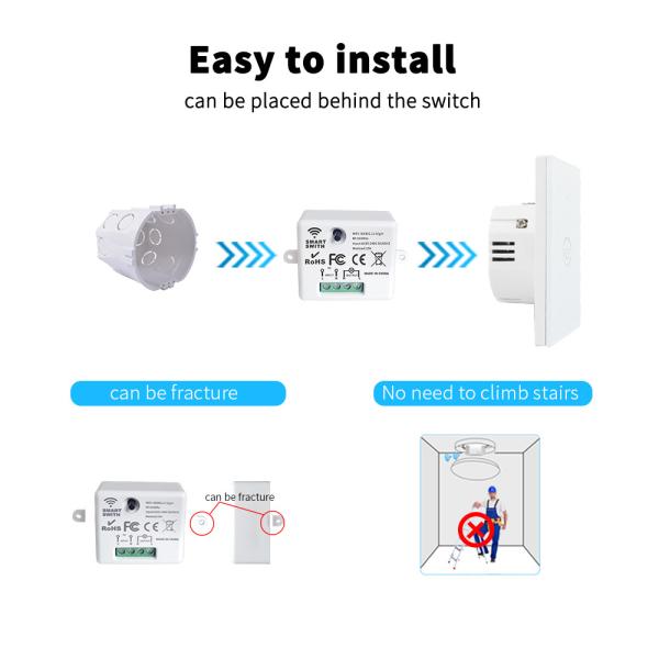 interruptor da luz de vidro do toque do interruptor 86*86*35mm do toque de Zigbee da faixa 400W