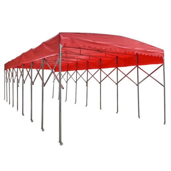 Galvanized Steel Frame Tarpaulin Canopy for Stretching Push and Pull Car Parking Tent