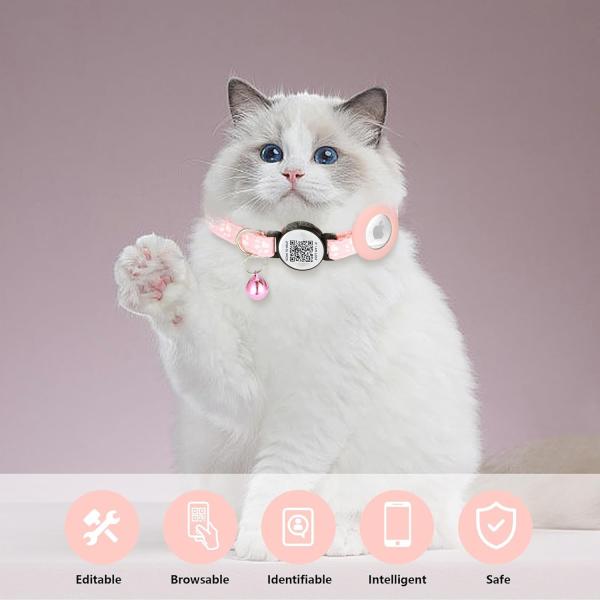 C-04 Adjustable Pet Collar with Emergency Contact QR Code