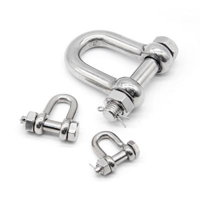 Ss304 316 Bolt D Type Shackle For Connection And Fastening