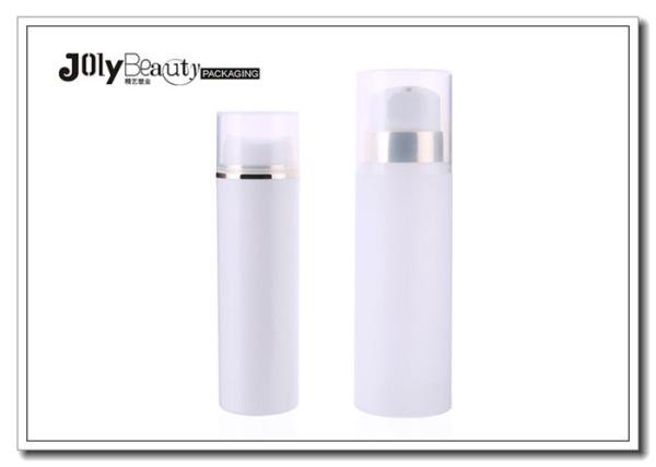 Round 50ml Serum Pp White Airless Bottle With Silk Printing / Hot Stamping
