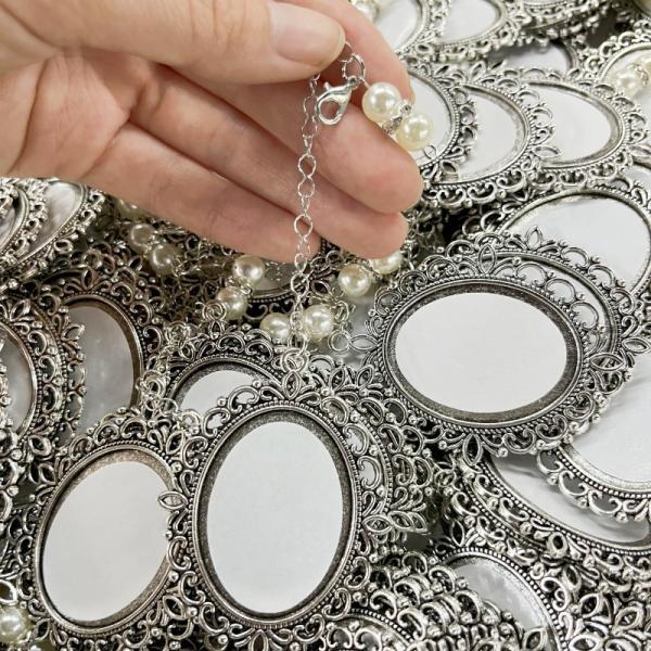 Charm de bouquet de mariée avec pendentif perle Photo Pendentifs DIY Sublimation Charms de bouquet de mariée