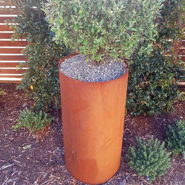 Potenciômetros de flor exteriores de aço do plantador de Corten dos grandes plantadores circulares altos do metal