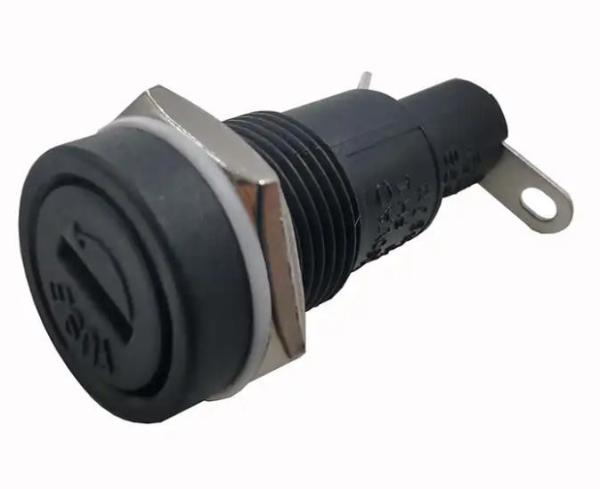 Electrical Glass Tube Fuse Holders Panel Mount Flame Retarded