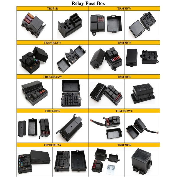 Multiway Standard Blade Relay and Fuse Socket Modular Fuse and Relay Box System 8 Fuses 2 Relay Box