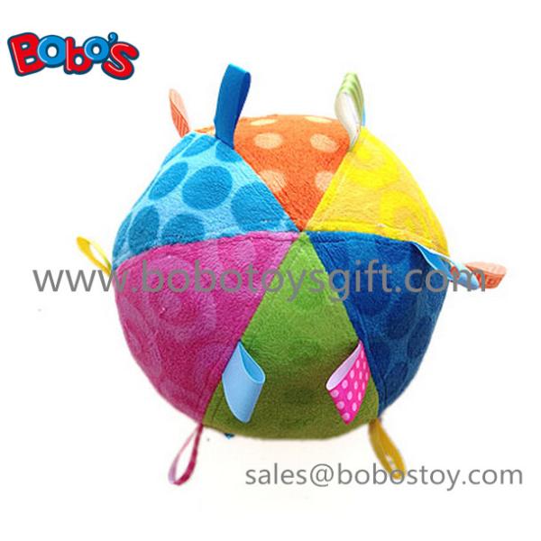 Safety Plush Baby Ball Toy Stuffed Infant Ball Toy With Ribbon