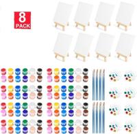 Tamaño personalizado Set de lienzo y pintura con 16 pinceles 8 lienzo 8 caballete de madera 8 placa