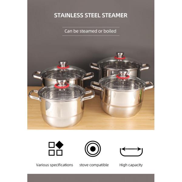 Multi-function Silver Kitchen Cookware Cooking Pot Set Stainless Steel Soup & Stock Pots Sets With Stainless Steel Handle