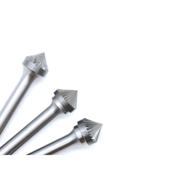 Countersink 90° Tungsten Carbide Rotary Burrs SK-5M Single Cut For Right Angle Chamfers