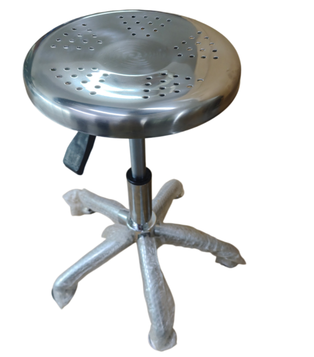 304 Stainless Steel Perforated Stool | Cleanroom ESD Stool for Laboratory and Electronics Workshop