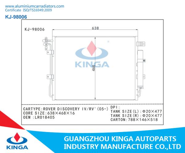 Aluminum Car AC Condenser Of ROVER DISCOVERY IV/RV'(05-) WITH LR018405