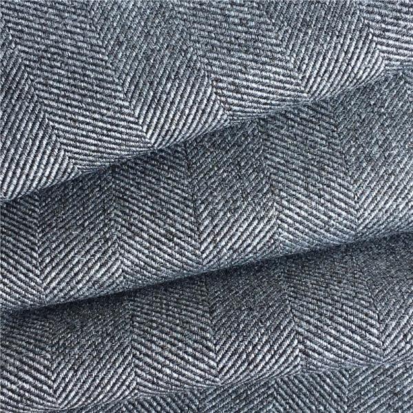 100% Polyester Heavy Weight Ash Wool Imitation Cation Woven Wide Herringbone Fabric for Winter Coat