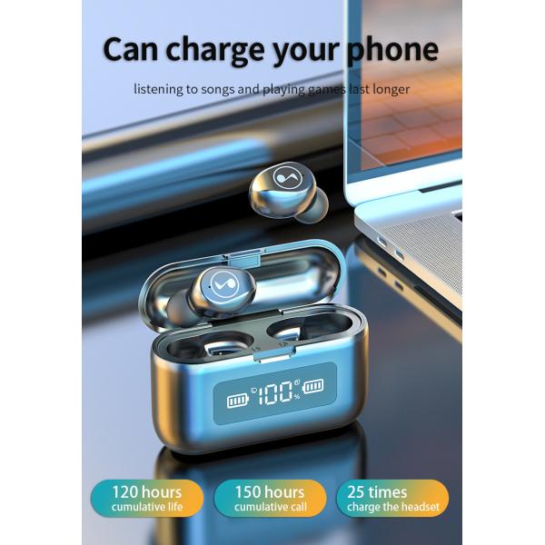 Fones de ouvido pesados da orelha de Bass Hifi Stereo Wireless In com caso 2000mAh de carregamento