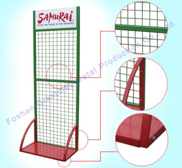 Grade Mesh Display da loja varejo de loja varejo com a cremalheira de fio do metal da cesta