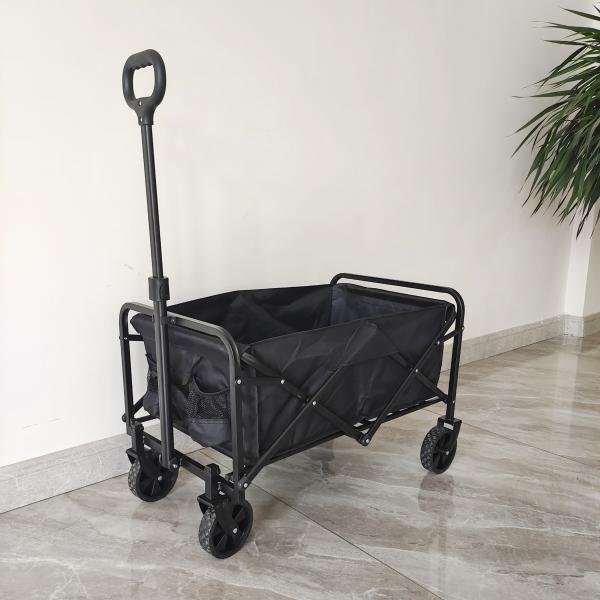Outdoor Steel Frame Mini Camping Collapsible Wagon Cart With Adjustable Handlebars