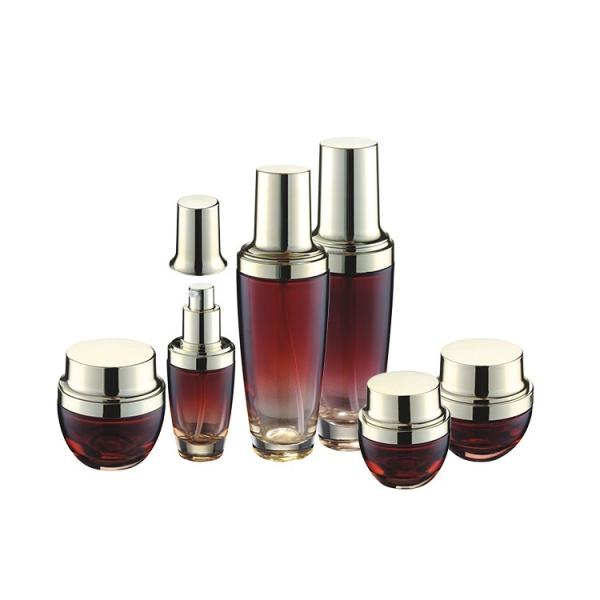 Red Serum Glass Lotion Bottles Not Deformation Environmental Friendly Material