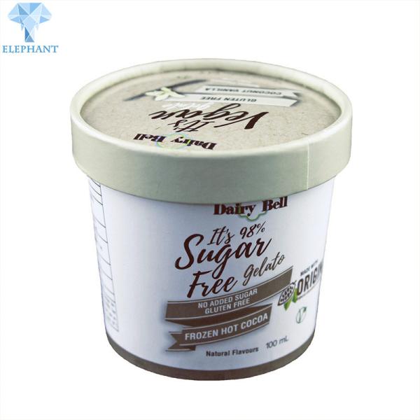 Disposable 4oz Bowl Shape Kraft Paper Ice Cream Cups With Lids