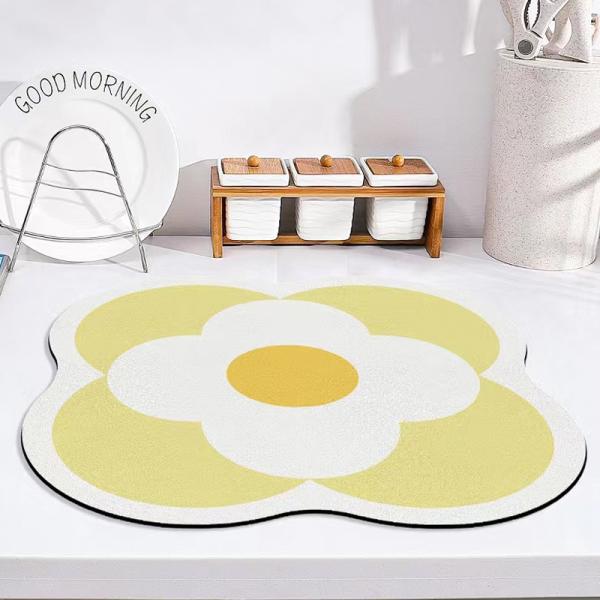 Non Slip Drain Pad Dish Placemat Custom Pink Table Decoration Placemat for Kitchen