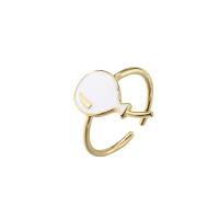 O óleo de gotejamento do balão soa o ODM ajustável do anel do esmalte do ouro 14k
