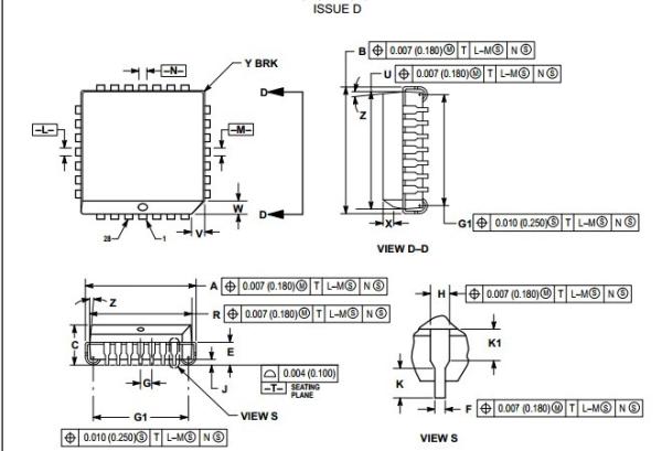 Integrated Circuit Chip Low Skew CMOS PLL Clock Driver  MC7805CT MOTOROLA PLCC28 