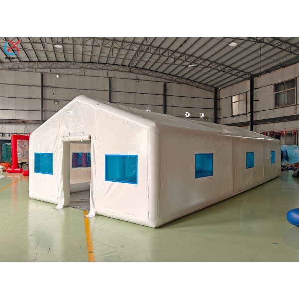 Large White Inflatable Tent Commercial PVC Inflatable Temporary Shelter With Clear Windows Outdoor Tent