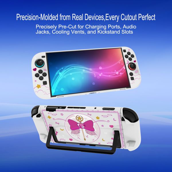 Cream White Split Case for Nintendo Switch 2 & PC - Soft-Tone Cartoon Girl Detachable Protective Shell