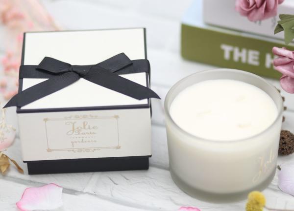 Customized Soy Wax Room Scented Candles / Home Decor Candles Frosted Gold Stamping