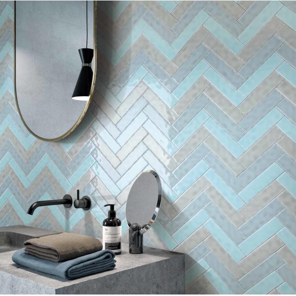 Harringbone внутри стены кроет Bathroom черепицей плиток 50x200mm серый