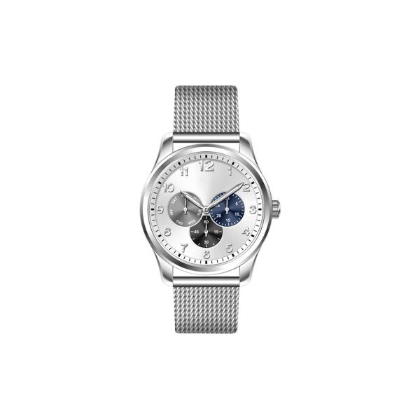 10ATM Sapphire Crystal Quartz Chronograph Watch Stainless Steel Mesh Band