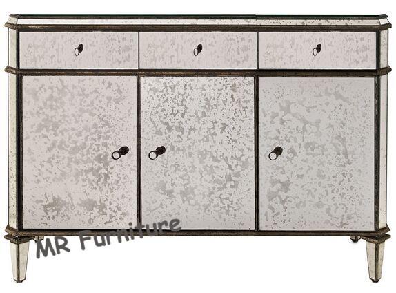 Vintage Mirrored Side Board Overall Size W117 * D40 * H80cm Wooden Body