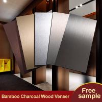 Decoração de interiores Painel de parede de revestimento de madeira de metal Amigável ao meio ambiente Vestido de madeira de carvão de bambu