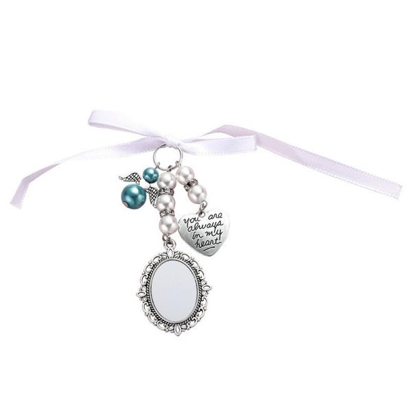 Sublimation Blank Metal Wedding Bouquet Photo Pendant Commemorative Hanging Ornament