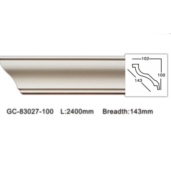 GC-83027 Saudi Arabia Hot Sale European Style Aging Resistant Polyurethane Plain Pu Crown Moulding