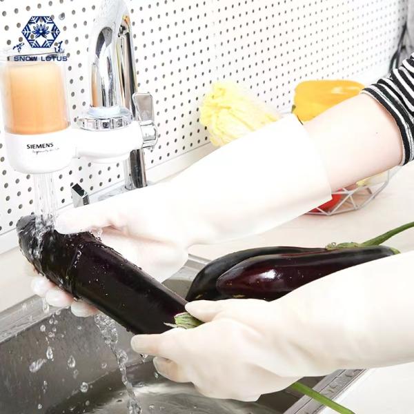 Durable White Nitrile Glove 13 Mil 320CM Kitchen Gloves For Washing Dishes