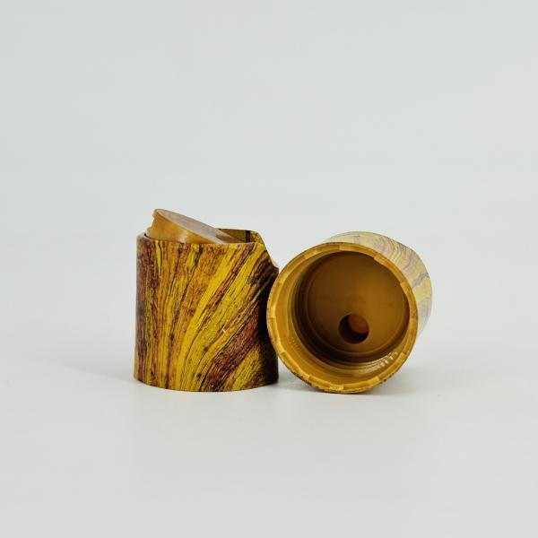 24/410 24mm Plastic Water Transfer Wood Grain Lotion Liquid Soap Disc Top Cap