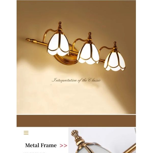 LED American vanity Mirror Headlight multicolor mirror cabinet Glass Wall lamp mirror wrought iron lamps (WH-MR-71)
