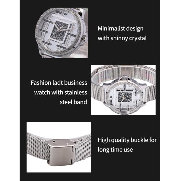 5ATM Waterproof Stainless Steel Quartz Wrist Watch 10.4mm Thickness