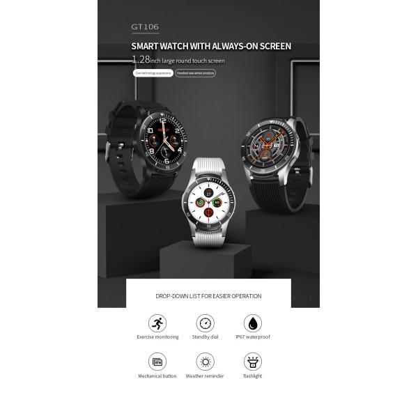 Тип спорта андроида Smartwatch округлой формы NFC с батареей 200mAh