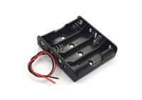 caixa de armazenamento lisa do PVC do suporte da bateria 4AA de 5.7x6.2x1.5cm com ligação de fio